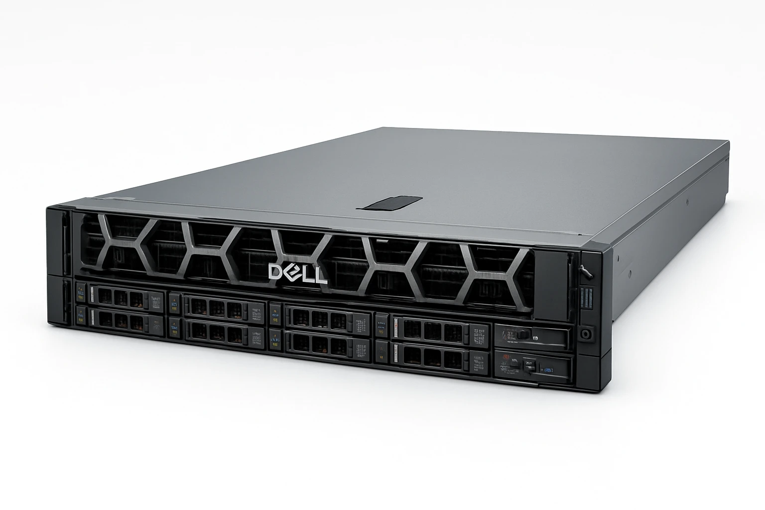 ảnh thật máy chủ Dell R650 nhìn 3/4 mặt trước, đánh giá chi tiết máy chủ Dell R650