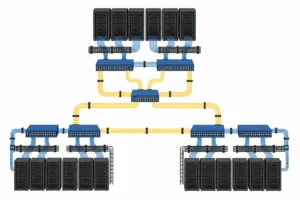 =Sơ đồ kết nối trung tâm dữ liệu Viettel, có fiber backbone và cross-connect