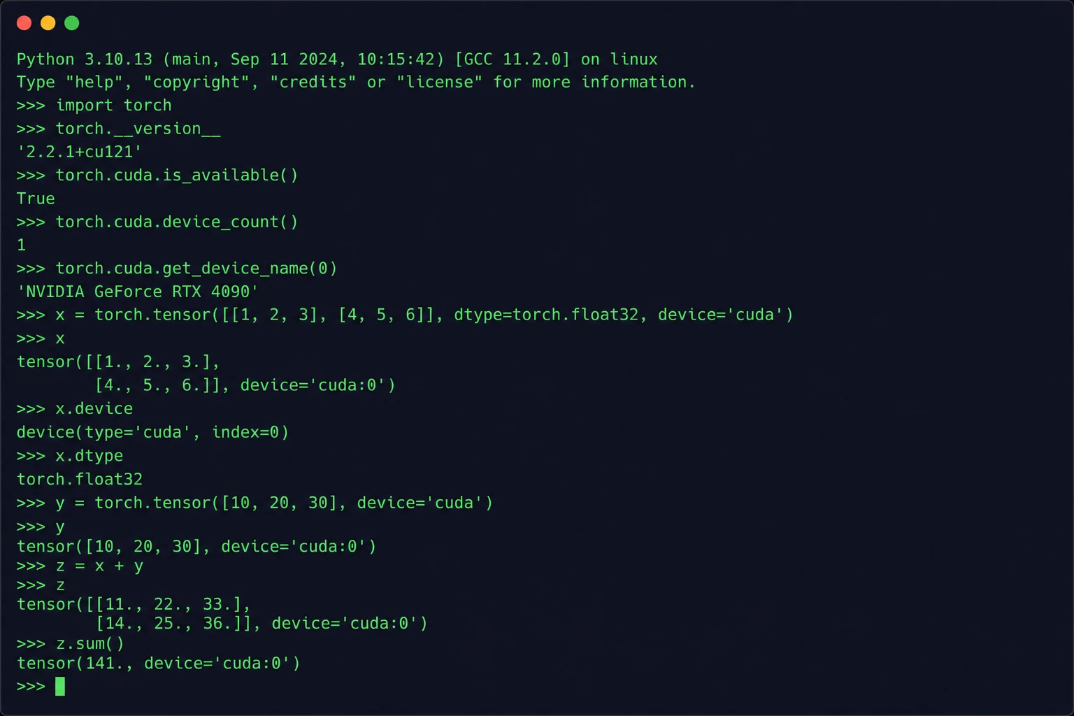 Kiểm tra GPU PyTorch cho deep learning