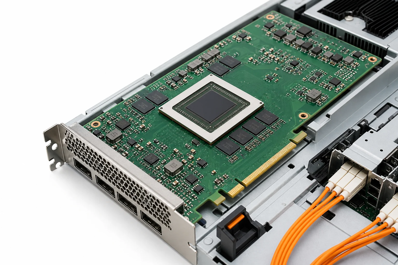 Cận cảnh bo mạch GPU lắp trong máy chủ cho GPU Cloud Server